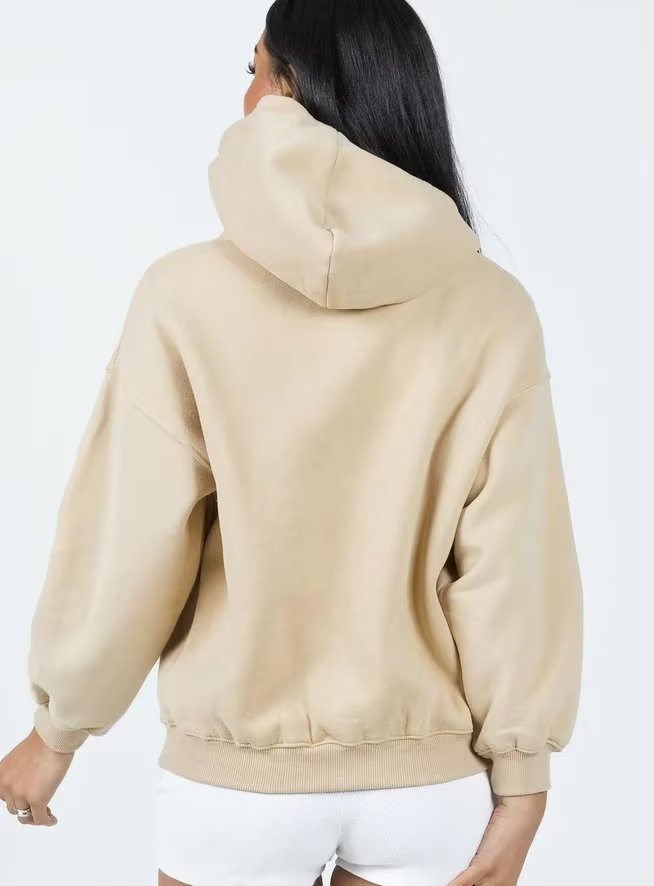 Pull à capuche en polaire de couleur unie pour femme