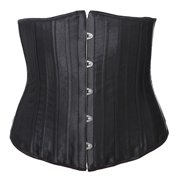 Ceinture de taille en satin sexy avec côtes en acier complet et clip pour corset sexy