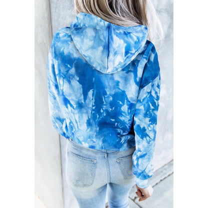 New Tie Dyed Printed Hoodie Women Long Sleeve Top