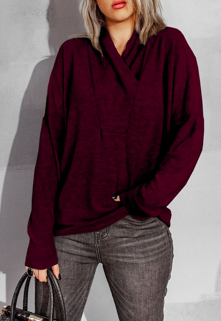 Pull tricoté à manches longues et col montant pour femme, design automne-hiver, en velours ample