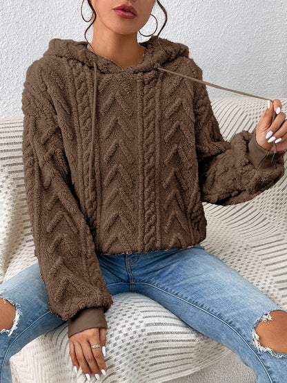 Herbst Winter Frauen Pullover Pullover Flanell Mit Kapuze Lose Plüsch Jacke