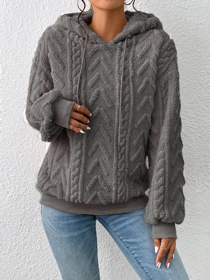 Herbst Winter Frauen Pullover Pullover Flanell Mit Kapuze Lose Plüsch Jacke