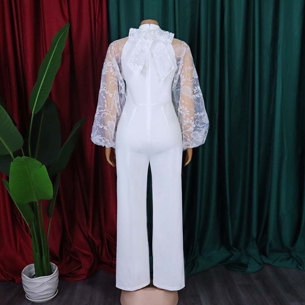 Women Clothing Autumn Long Sleeve Slim Fit Casual Straight Jumpsuit