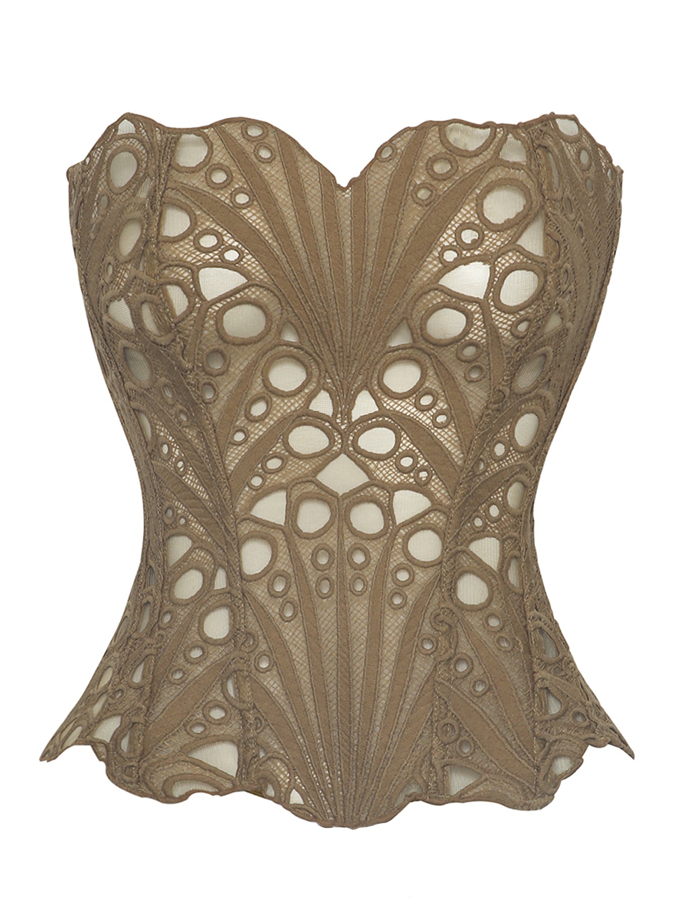 Court Corset Irregular Asymmetric Lace Double Layer Fitting Bone Clothing Printed Corset