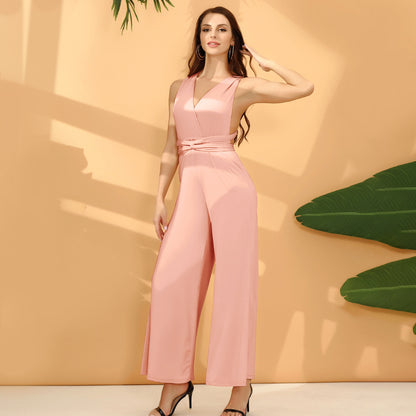 Platform Sexy Women Wear Solid Color Multiple Wear Wide Leg Pants