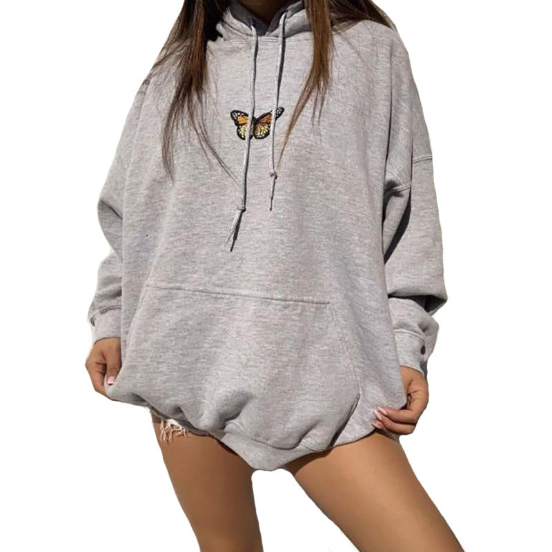 Popular Plate Printed Long Sleeve Casual Sports Loose Women Top