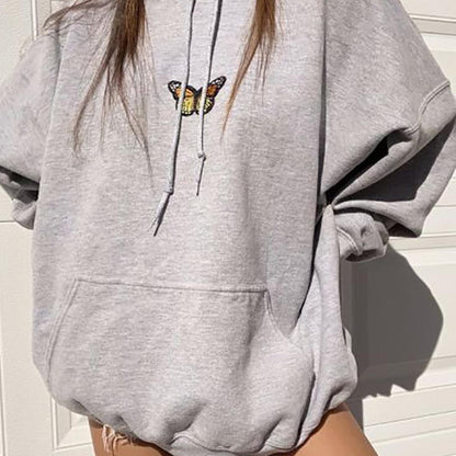 Popular Plate Printed Long Sleeve Casual Sports Loose Women Top