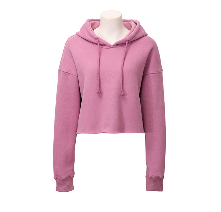 Pull de sport pour femme, automne-hiver, doublure polaire, sweat à capuche, haut court à manches longues personnalisé