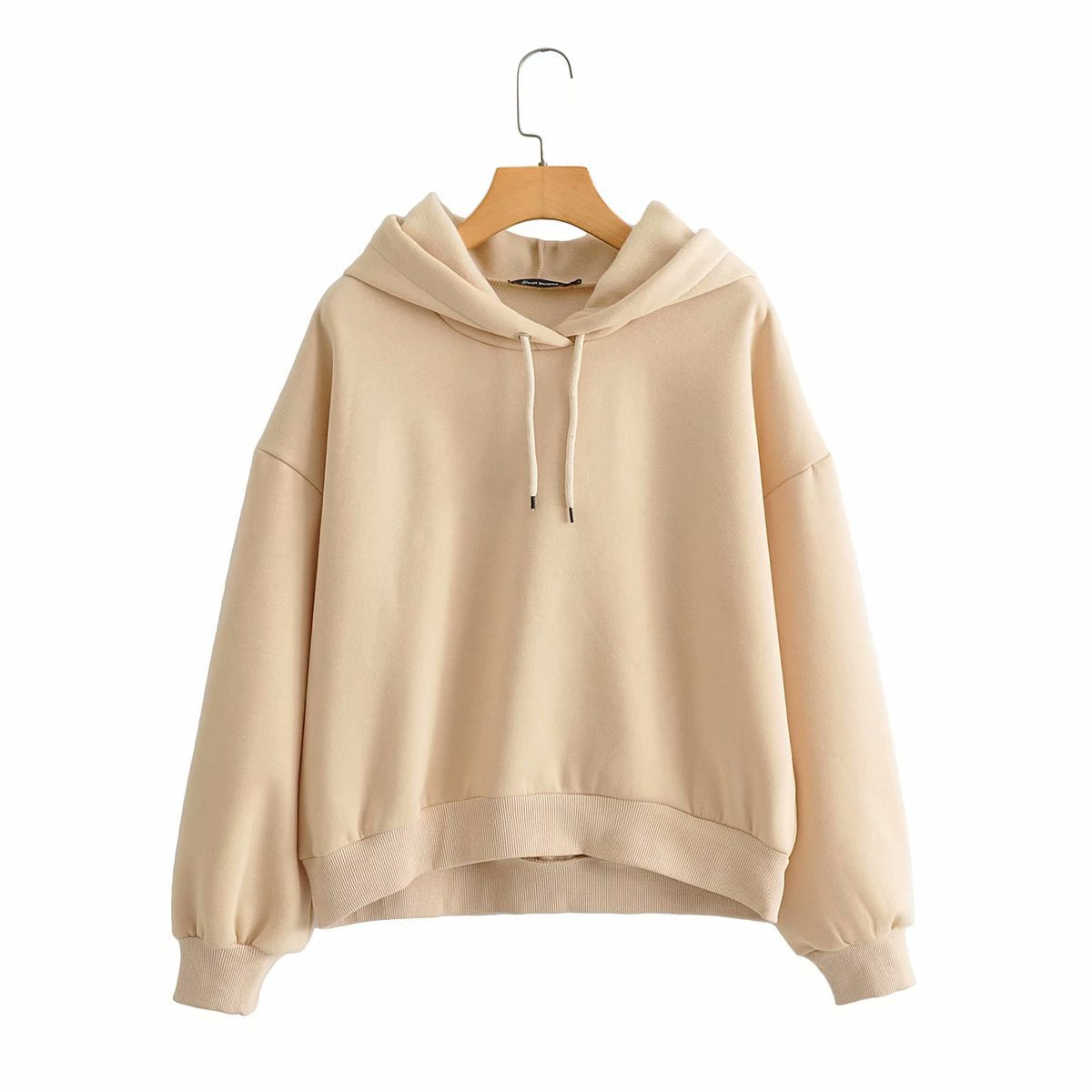 Pull à capuche en polaire de couleur unie pour femme