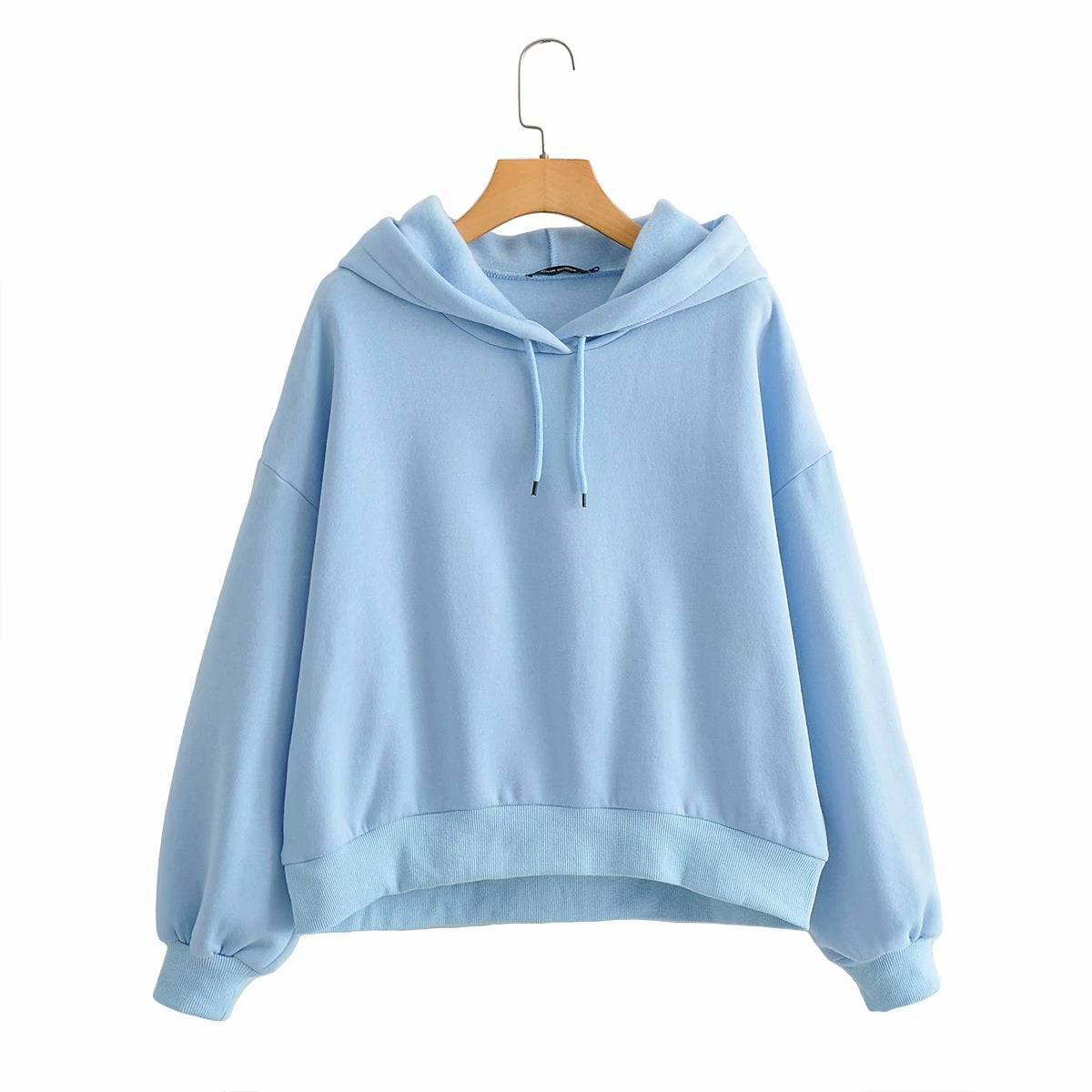 Pull à capuche en polaire de couleur unie pour femme