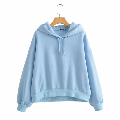 Pull à capuche en polaire de couleur unie pour femme