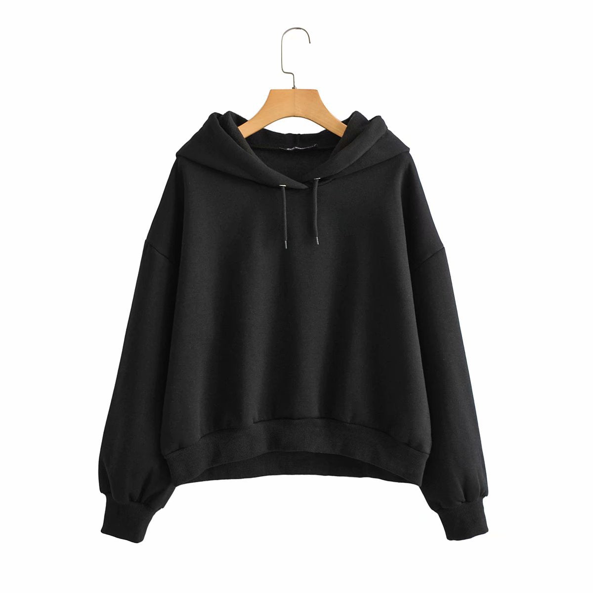 Pull à capuche en polaire de couleur unie pour femme