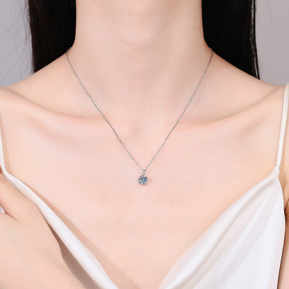 Collier en argent sterling 925 avec moissanite de 1 carat