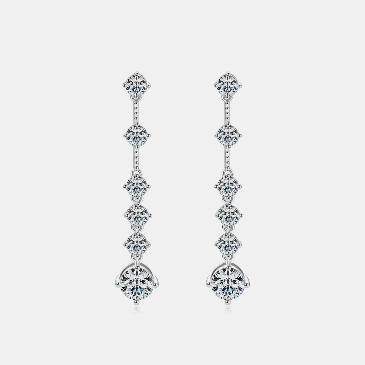 Boucles d'oreilles en argent sterling 925 avec moissanite de 4 carats