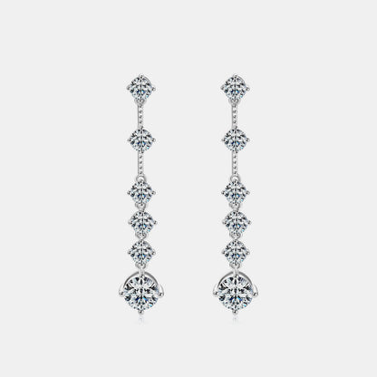 Boucles d'oreilles en argent sterling 925 avec moissanite de 4 carats