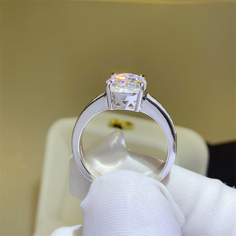 Bague en argent sterling 925 avec moissanite de 3 carats