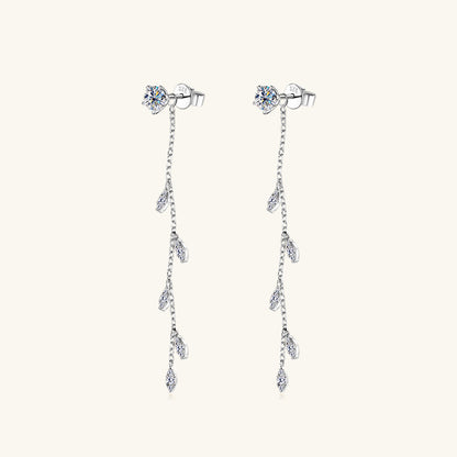 Boucles d'oreilles en argent sterling 925 avec moissanite de 1,38 carat