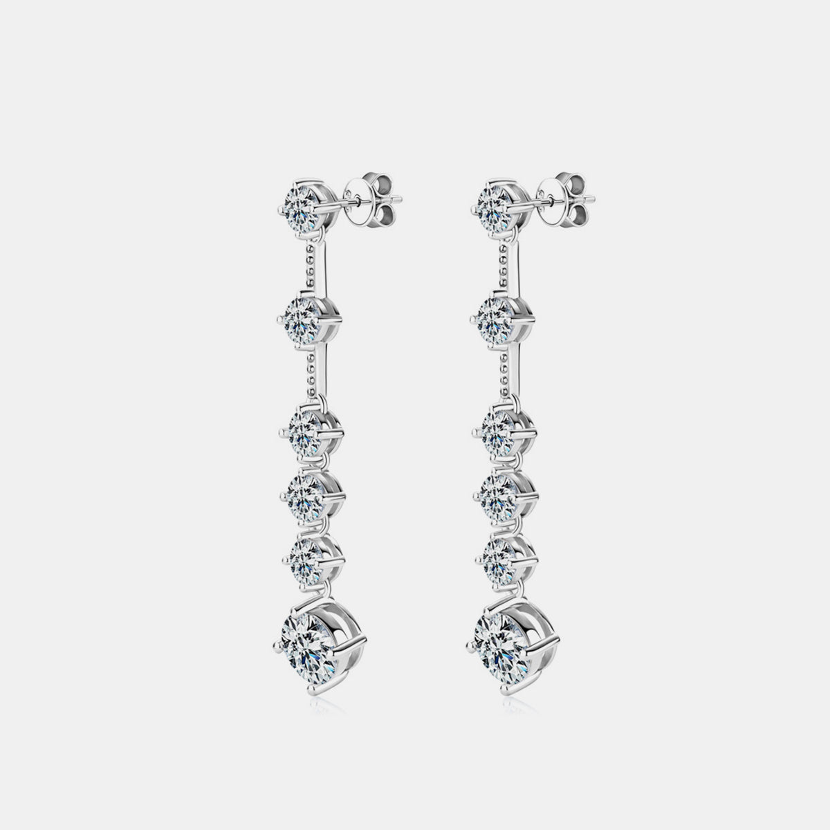 Boucles d'oreilles en argent sterling 925 avec moissanite de 4 carats