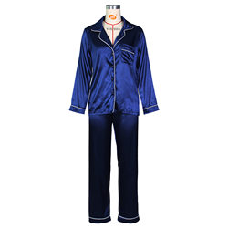 Pajamas Women Spring Summer Imitation Silk Long Sleeve Ice Silk Cardigan Suit plus Size Thin Homewear