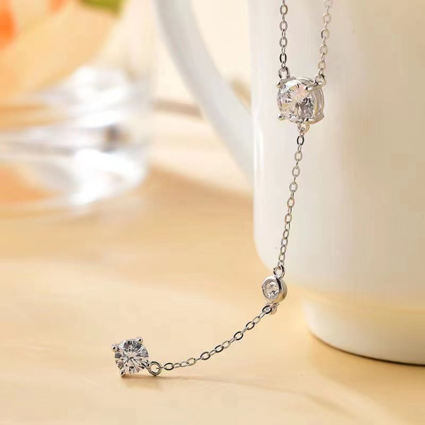 Collier en argent sterling 925 avec moissanite de 1,5 carat