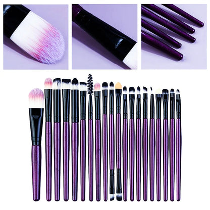 Lot de 20 pinceaux de maquillage pour eye-liner, pinceaux estompeurs, pinceaux de maquillage pour joues, pinceaux de fond de teint, pinceaux cosmétiques pour les yeux