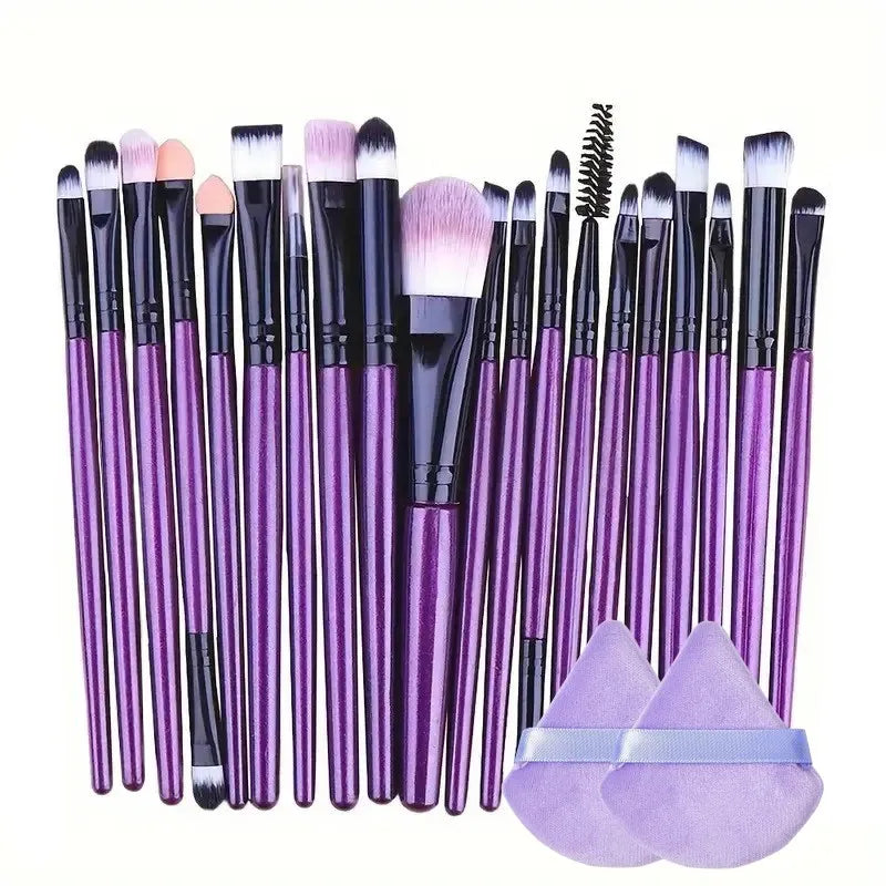 Lot de 20 pinceaux de maquillage pour eye-liner, pinceaux estompeurs, pinceaux de maquillage pour joues, pinceaux de fond de teint, pinceaux cosmétiques pour les yeux