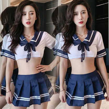 Anime Sailor Cosplay Uniform Lady Sexy Anime JK Uniform Anzug Mädchen Sommer kurzarm Minirock