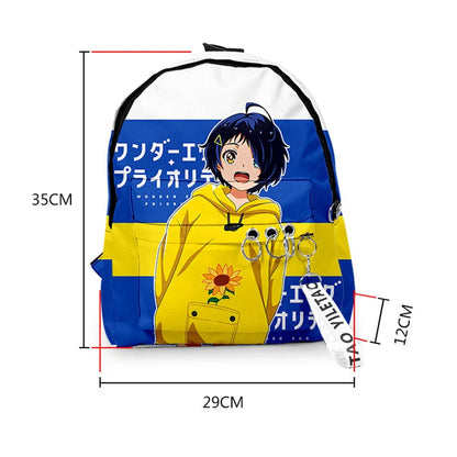 Wonder Egg Priority Cosplay Sacs d'école Ohto Ai Momoe Sawaki Sac à dos Sac en toile Sac de voyage pour filles Sac à dos Mochila Sacs pour ordinateur portable Garçons