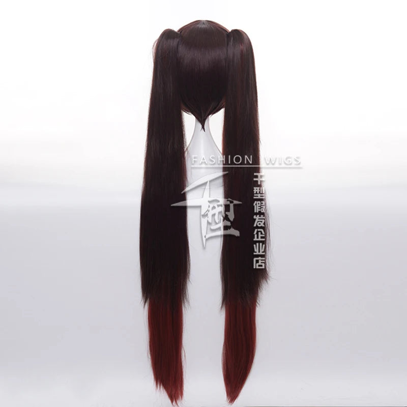 Genshin Impact Hu Tao Longues Queues De Cheval Perruque Cosplay Costume Résistant À La Chaleur Synthétique Cheveux Hutao Perruques