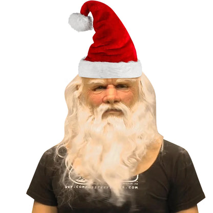 Masque de Père Noël drôle en latex complet perruque barbe vacances de Noël masque de visage de Père Noël doux masque drôle masque de Père Noël super doux masque d'Halloween