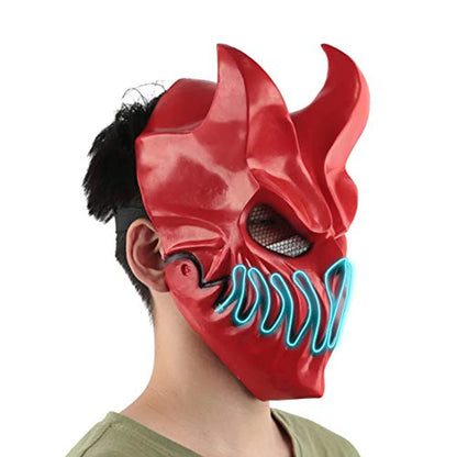 Kid of Darkness Halloween Mask Cosplay Props Demolisher Glowing Slaughter To Prevail Deathmetal Demon Masks Horror Hood Masque