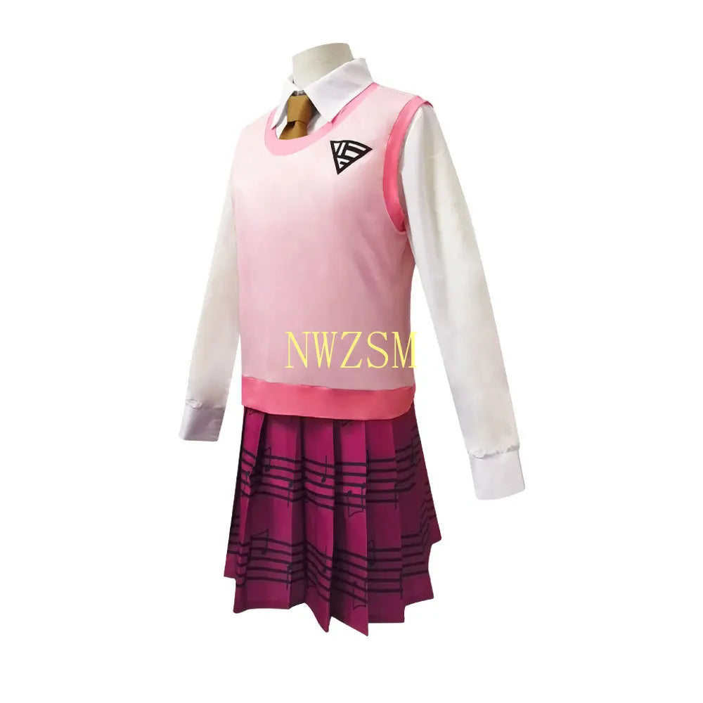 Jeu Nouveau Danganronpa V3 Akamatsu Kaede Cosplay Costume JK Uniforme Scolaire Halloween Femmes Vêtements Chemise Gilet Jupe Cravate Bas