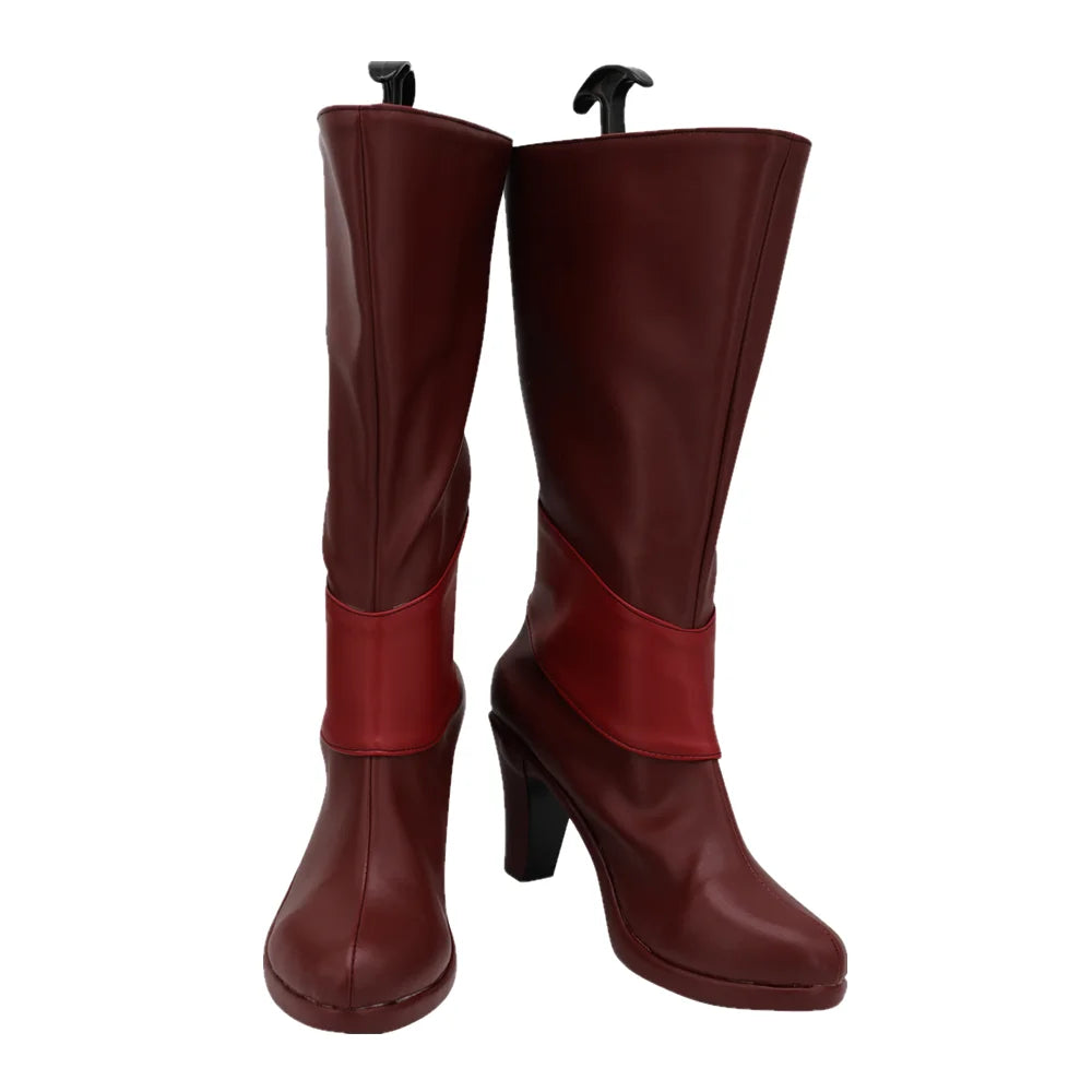 Fantasia Cosplay Hotel Alastor Cosplay Bottes Chaussures en cuir à talons hauts Alastor Bottes rouges sur mesure