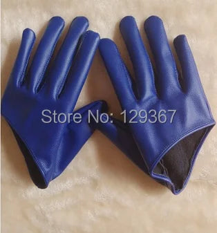 Men Women's Short Design PU Leather Half Palm Motorcycle Gloves Male Female Performance Dancing Gloves R982