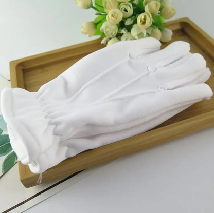 Men and women's winter thicken thermal warm white color cotton Etiquette gloves winter thicken white cotton glove R223