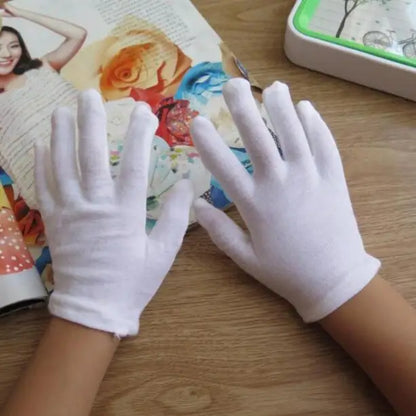 2 paires de gants en coton blanc pour enfants, gants de danse blancs pour garçons et filles, gants d'étiquette blancs pour enfants R263