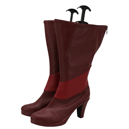 Fantasia Cosplay Hotel Alastor Cosplay Bottes Chaussures en cuir à talons hauts Alastor Bottes rouges sur mesure