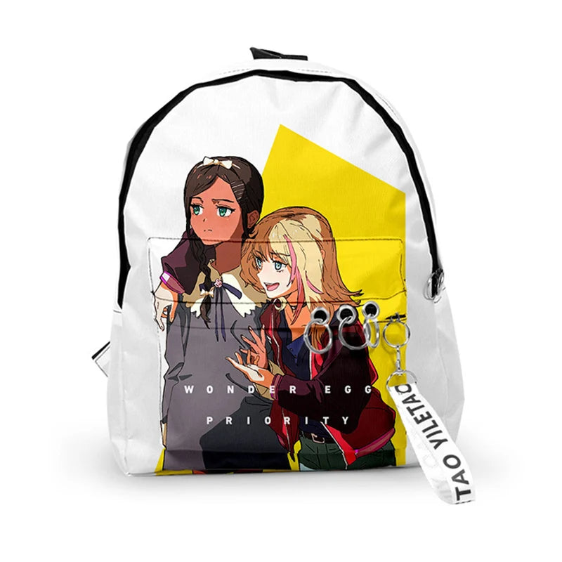 Wonder Egg Priority Cosplay Sacs d'école Ohto Ai Momoe Sawaki Sac à dos Sac en toile Sac de voyage pour filles Sac à dos Mochila Sacs pour ordinateur portable Garçons