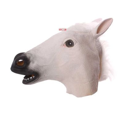 Masque d'Halloween Ball Cosplay Latex Tête de Cheval Masque Animal Tête Ensemble Masque de Cheval Chien Cheval Jun Masque de Cheval