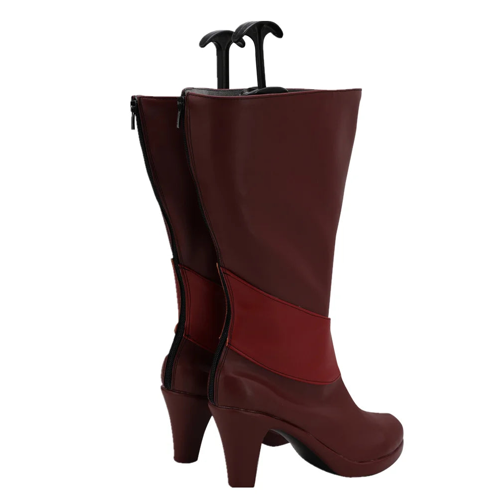 Fantasia Cosplay Hotel Alastor Cosplay Bottes Chaussures en cuir à talons hauts Alastor Bottes rouges sur mesure