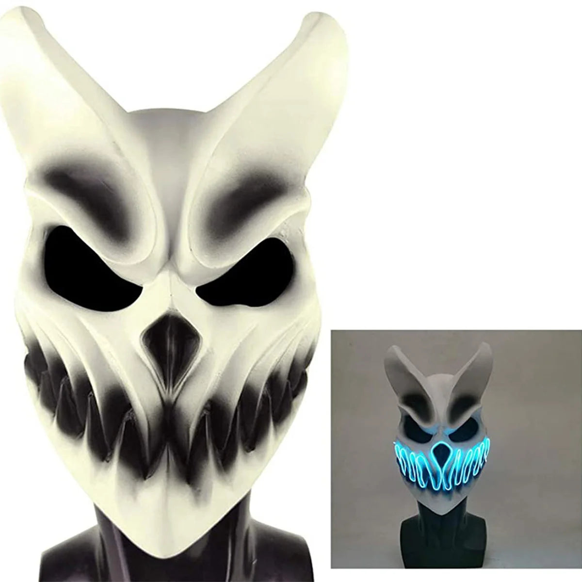 Kid of Darkness Halloween Mask Cosplay Props Demolisher Glowing Slaughter To Prevail Deathmetal Demon Masks Horror Hood Masque