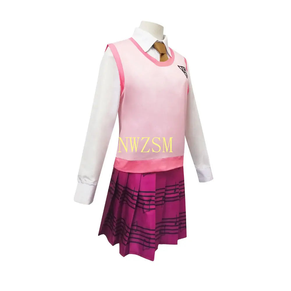 Jeu Nouveau Danganronpa V3 Akamatsu Kaede Cosplay Costume JK Uniforme Scolaire Halloween Femmes Vêtements Chemise Gilet Jupe Cravate Bas