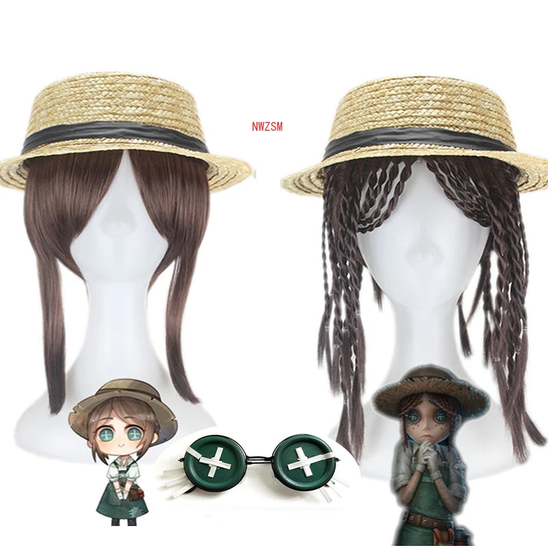 Jeux Identity V Cosplay Perruques Jardinière Emma Woods Perruque Chapeau Halloween Carnaval Fête Costume Jeu de Rôle Perruque