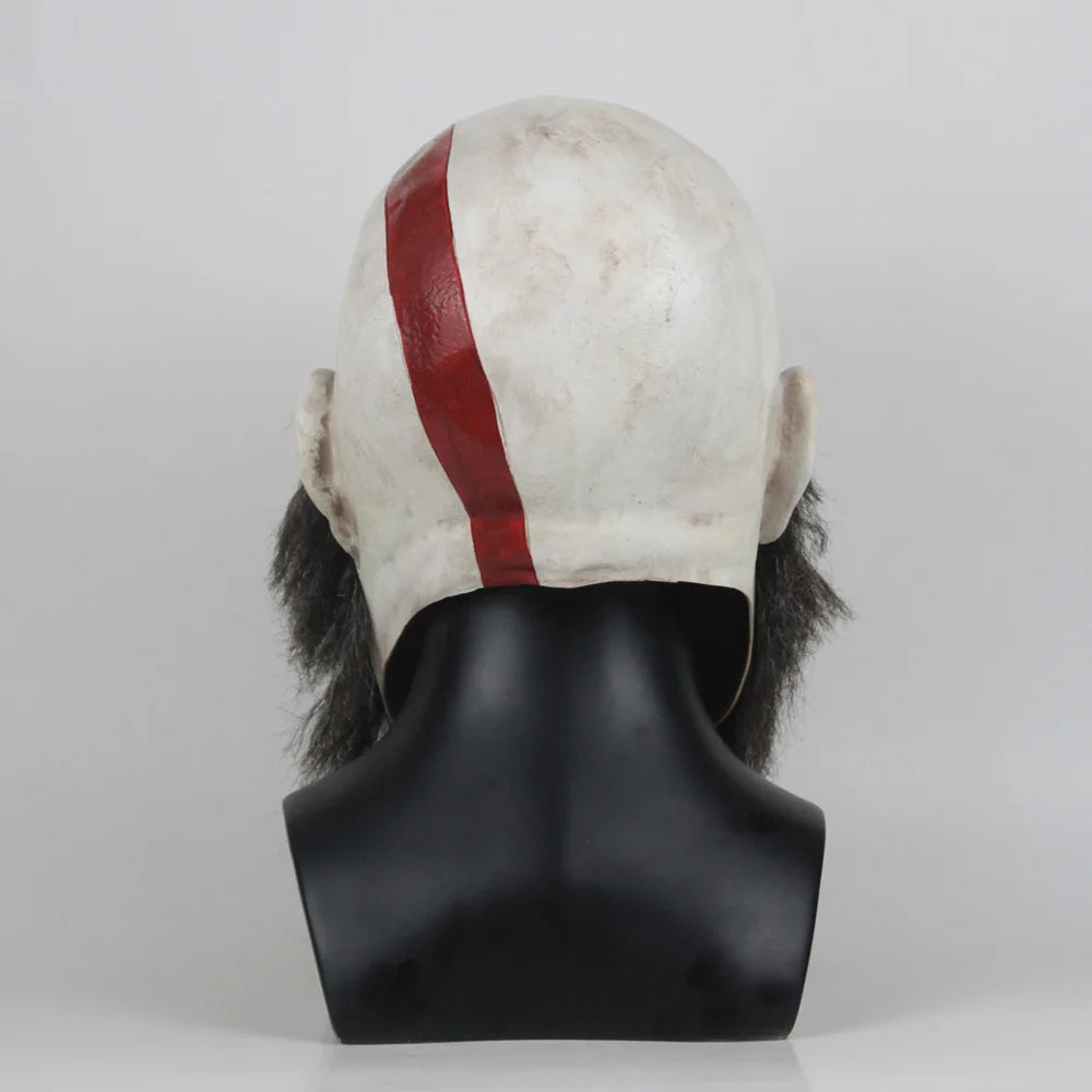 Masque de Kratos du jeu God Of War 4 avec barbe, masques d'horreur en latex pour fête, casque, accessoires de fête effrayants pour Halloween