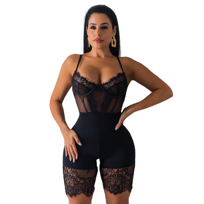 Korsett Knorpel Sling Spitze Casual Sexy Romper