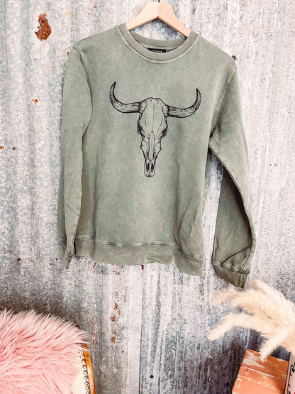 Pull en coton imprimé tête de vache pour femme