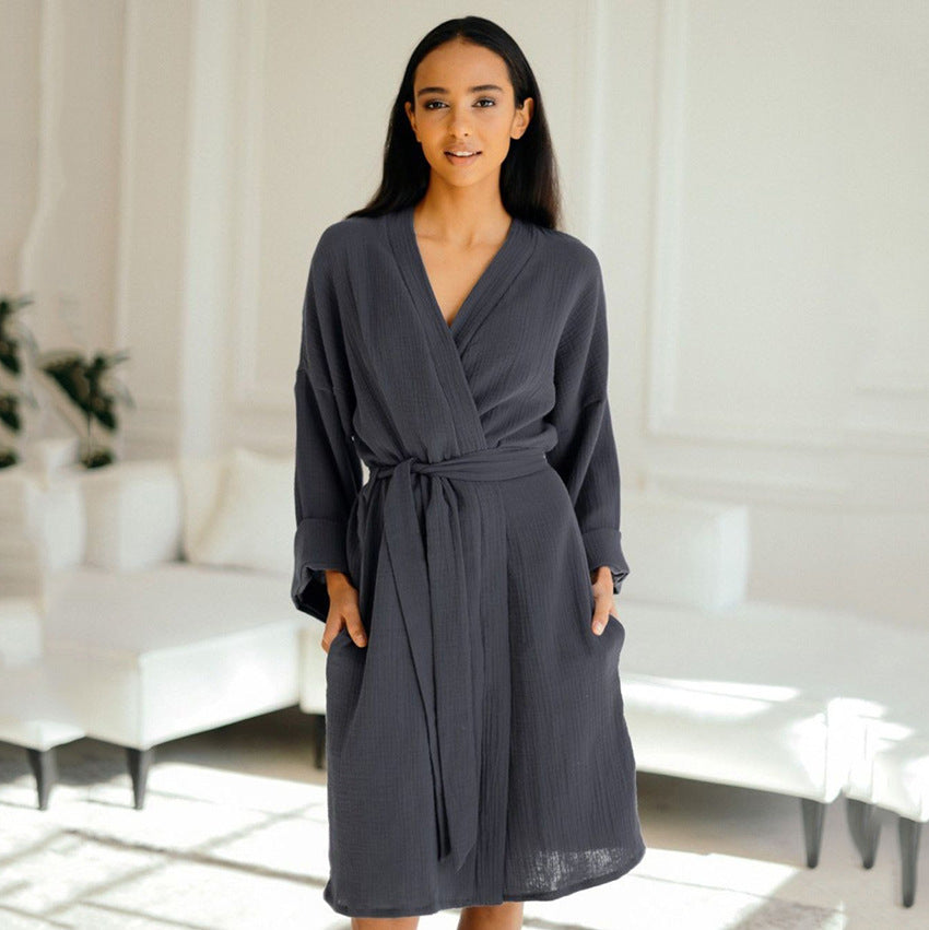 Robe longue à lacets pour femme, vêtement d'intérieur simple et confortable, de luxe, à prix abordable, respirant et confortable