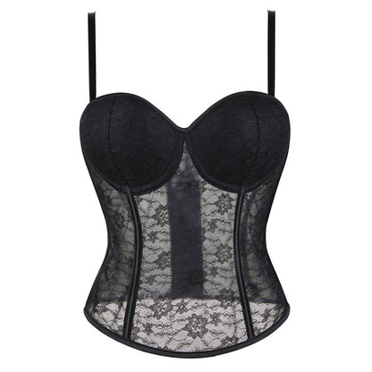 Mesh Breathable Strap with Cup Lady Sexy Body Corset