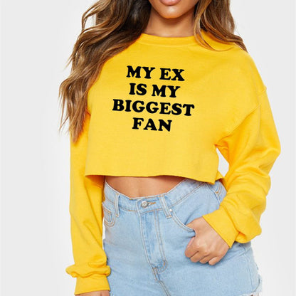 My Ex Is My Biggest Fan Street Trendy Women Short Sweater Autumn