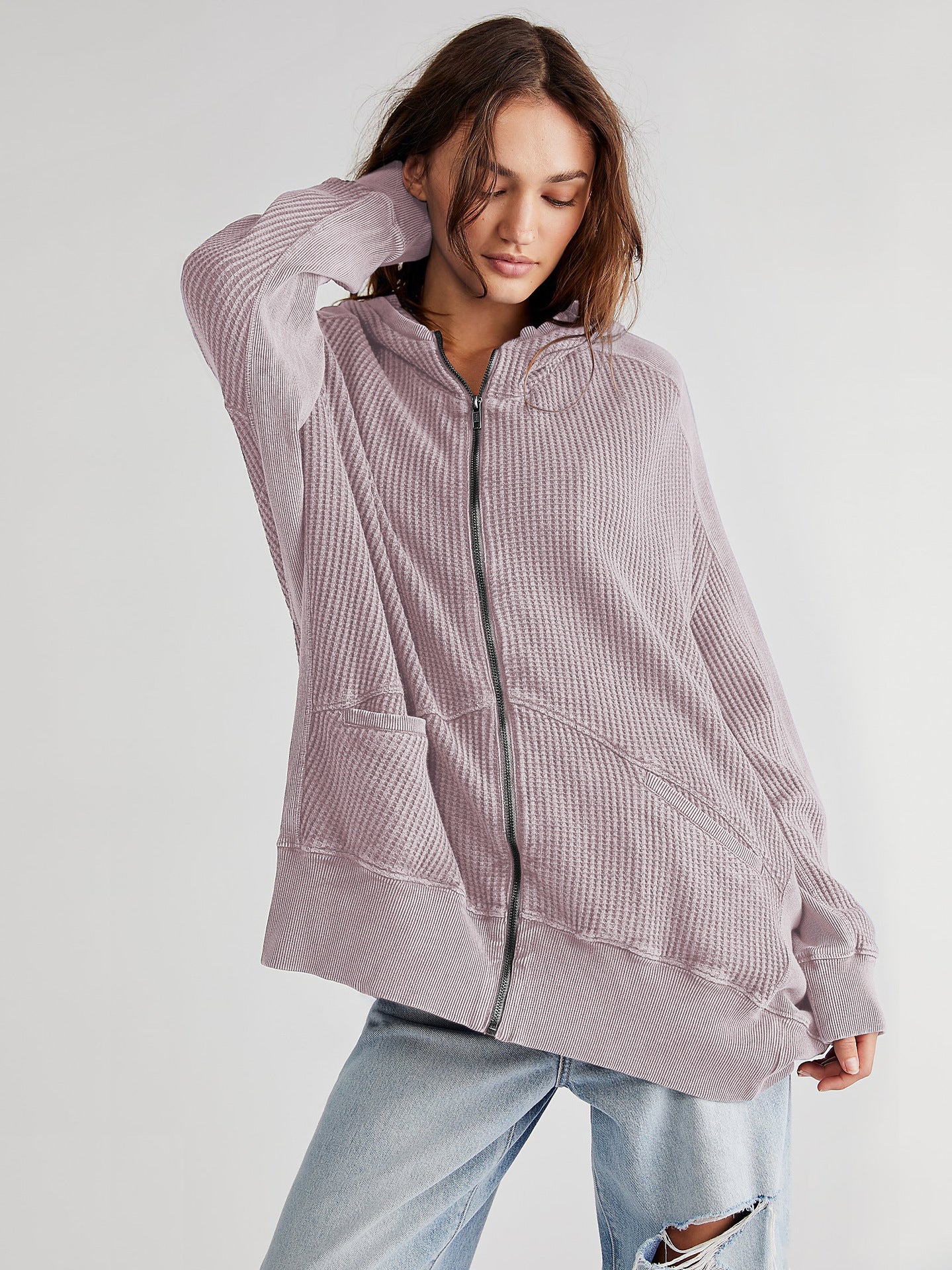 Cardigan Pull zippé Vêtements d'intérieur Vêtements d'extérieur pour femmes Sweat à capuche Manteau long